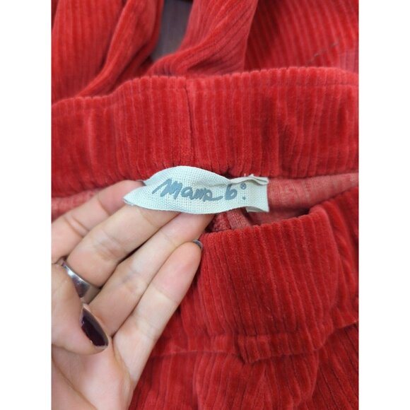 Mama B Women's Polline Cord Wide Leg Cropped Trousers Lagenlook Winter Red - Picture 2 of 6